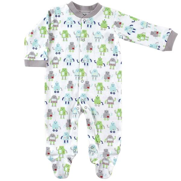 slide 1 of 1, Luvable Friends Baby Boy Cotton Sleep and Play 1pc, Robot 0-3 Months - Robot