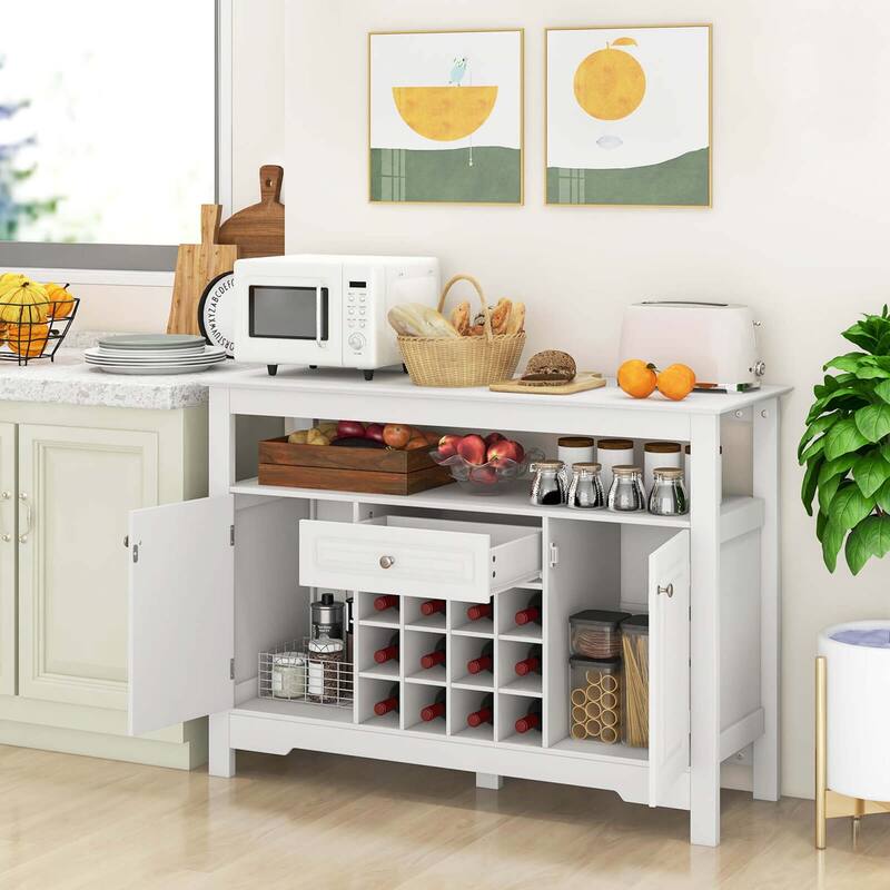 Costway Buffet Sideboard Wine Liquor Coffee Bar Cabinet with Removable - See Details