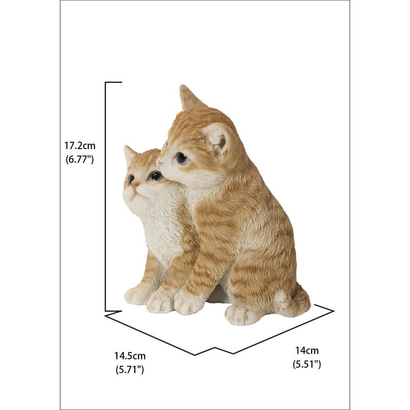 6.75" Orange Hugging Kitten Outdoor Garden Statue