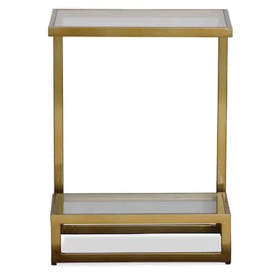 Uttermost Musing Brushed Brass Accent Table - 18"W x 24"H x 12"D