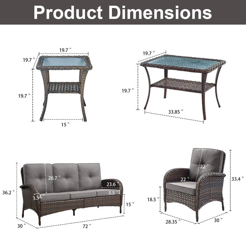 Gymojoy Outdoor Wicker Patio Furniture Sofa Set - Luxurious Comfort, Weather-Resistant