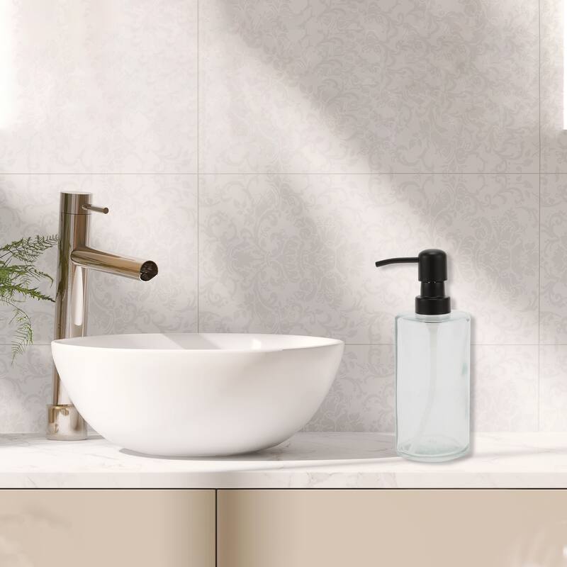 Cylindrical Simple Soap Pump Dispenser for Hotels 350ml 1 Pcs - Clear Black