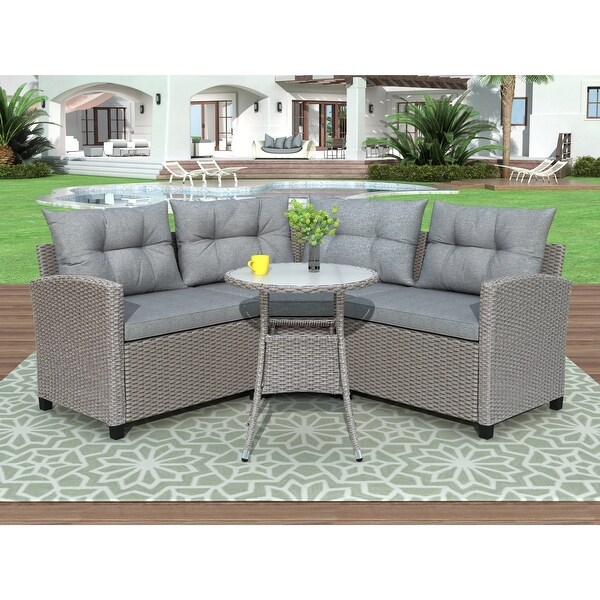 Leisure Zone 4 Piece Resin Wicker Patio Furniture Set with ...
