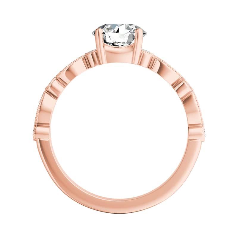 Auriya 14k Gold Vintage 2 1/2ct Round Moissanite Engagement Ring