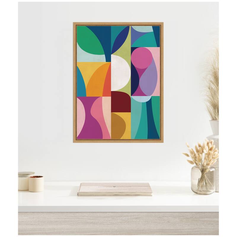 Kate and Laurel Abstract 01 by Rachel Lee Framed Canvas Wall Art Print