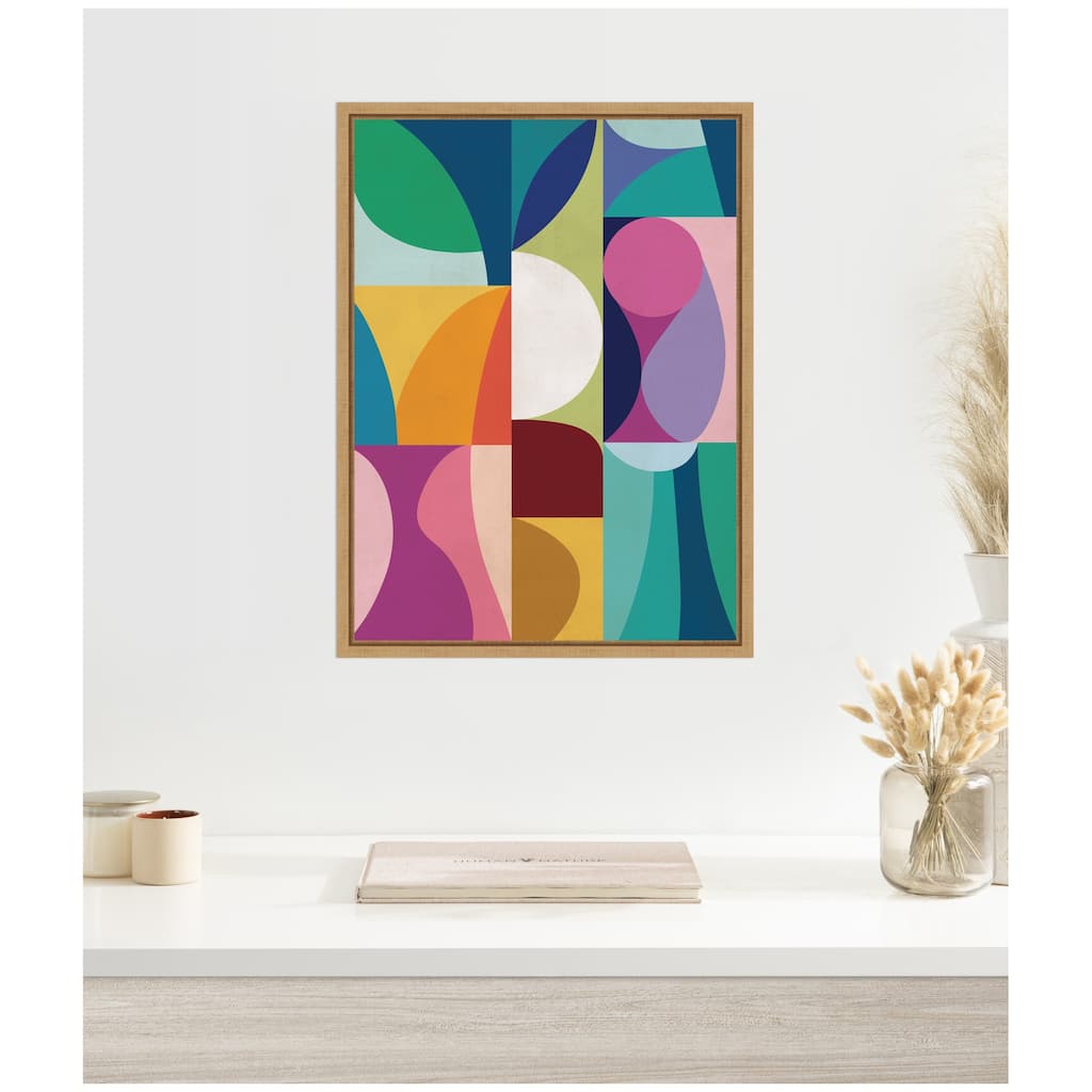 Kate and Laurel Abstract 01 by Rachel Lee Framed Canvas Wall Art Print