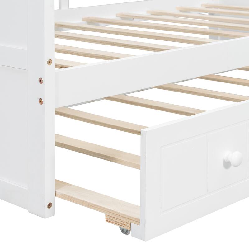 Twin Canopy Daybed with Trundle Bed, Space-Saving Design