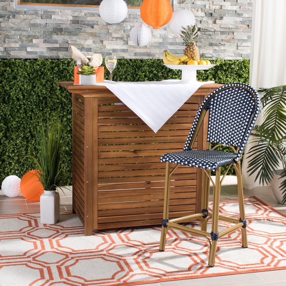 SAFAVIEH Outdoor Abigayle Indoor/Outdoor Bistro Counter Stool - 19Wx23Dx43H
