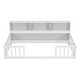 preview thumbnail 8 of 7, Twin Floor Bed with Built-in Bookcase and Guardrails , Space-Saving Design with Full-Length Shelves
