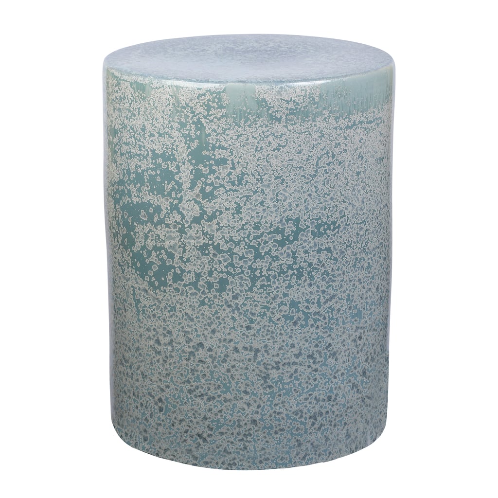 Elk Home Derry Blue Glazed Earthenware 13 Inch Wide Stool