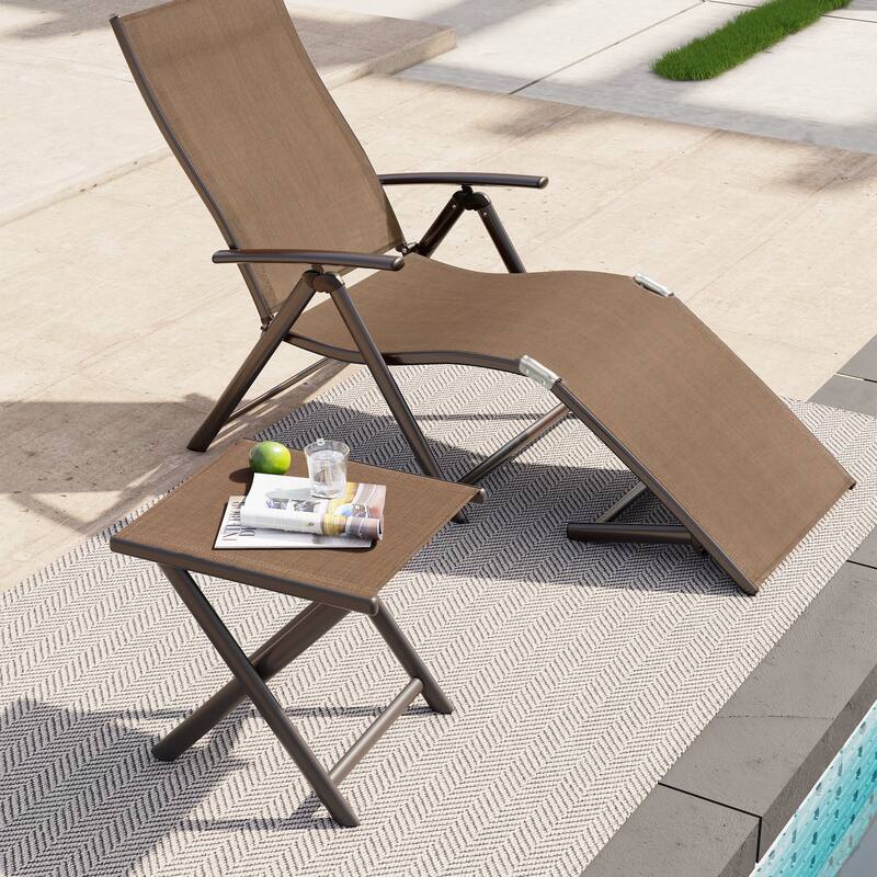 Outdoor Picnic Camping Portable Folding Small Side Table or as Footrest, Footstool - 17.1 In. L X 14.8 In. W X 16.3 In. H - 1-piece, Brown
