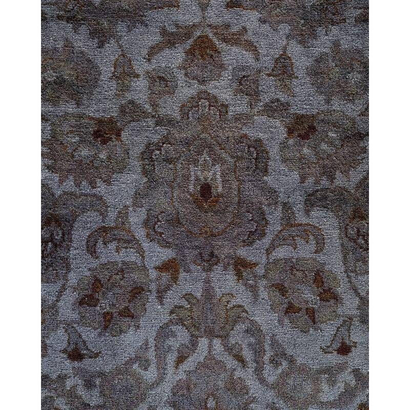 Overton Hand Knotted Wool Vintage Inspired Modern Contemporary Overdyed Gray Area Rug - 9' 3" x 11' 10"