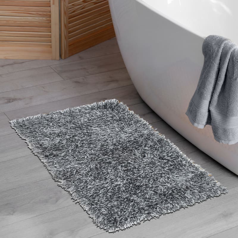 Cotton Loom Bath Mat Black 20X32