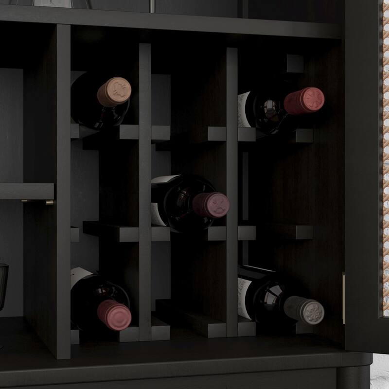 Brentwood Black Wood Bar Cabinet - 29" x 36" x 17"