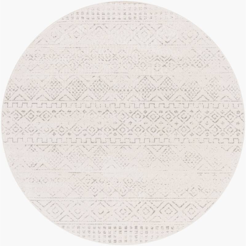 Livabliss Vintage Roma Medallion Area Rug - 6'7" x 6'7" Round - Ivory