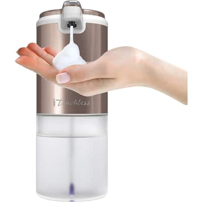 iTouchless Stainless Steel Ultraclean 11 fl oz/325 ml Sensor Foam Soap Dispenser, Rose Gold, Rust-Free Automatic Touchless Pump