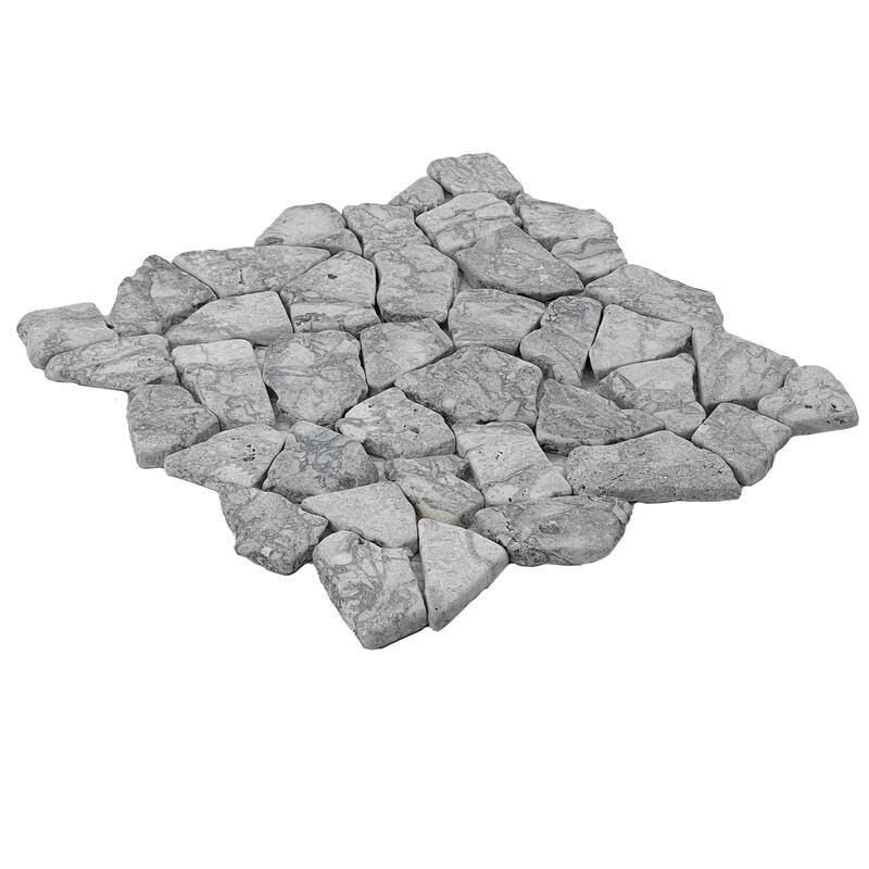 Fit Mosaic 11 in. x 11 in. Marble Mesh-Mounted Mosaic Wall and Floor Tile