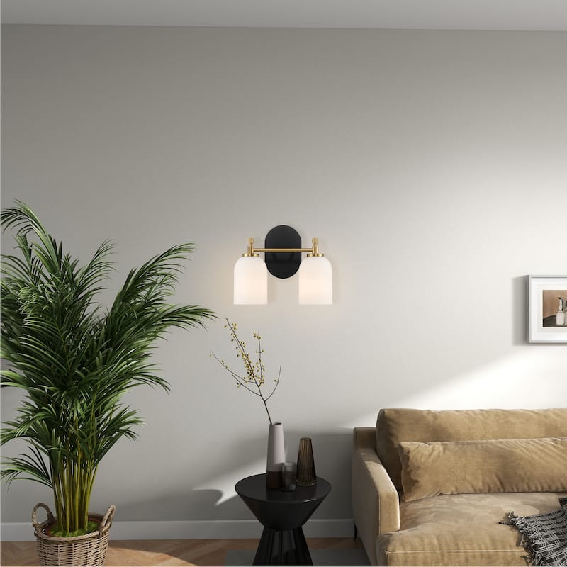 Asok Frosted Glass Dual Vanity Wall Sconce