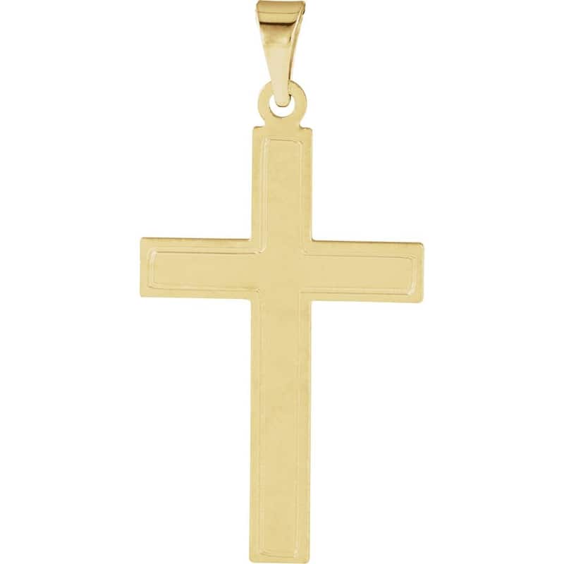 Curata 14k Yellow Gold Cross Pendant 18x12mm