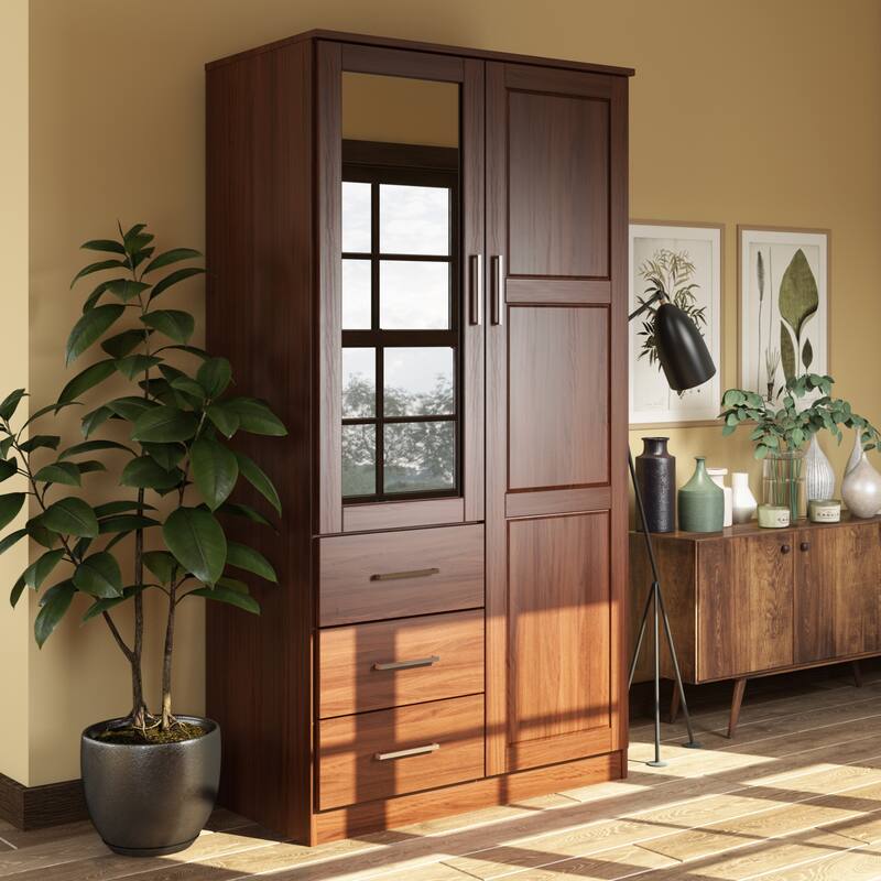 Palace Imports 100 Solid Wood Metro Wardrobe Armoire with Optional