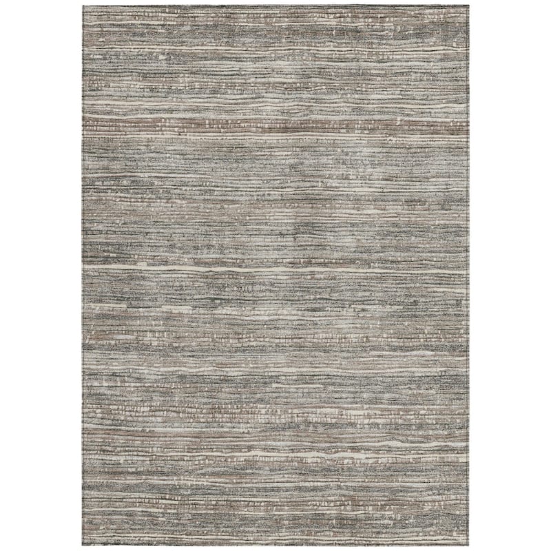 HomeRoots Striped Transitional Rectangle Outdoor Rug