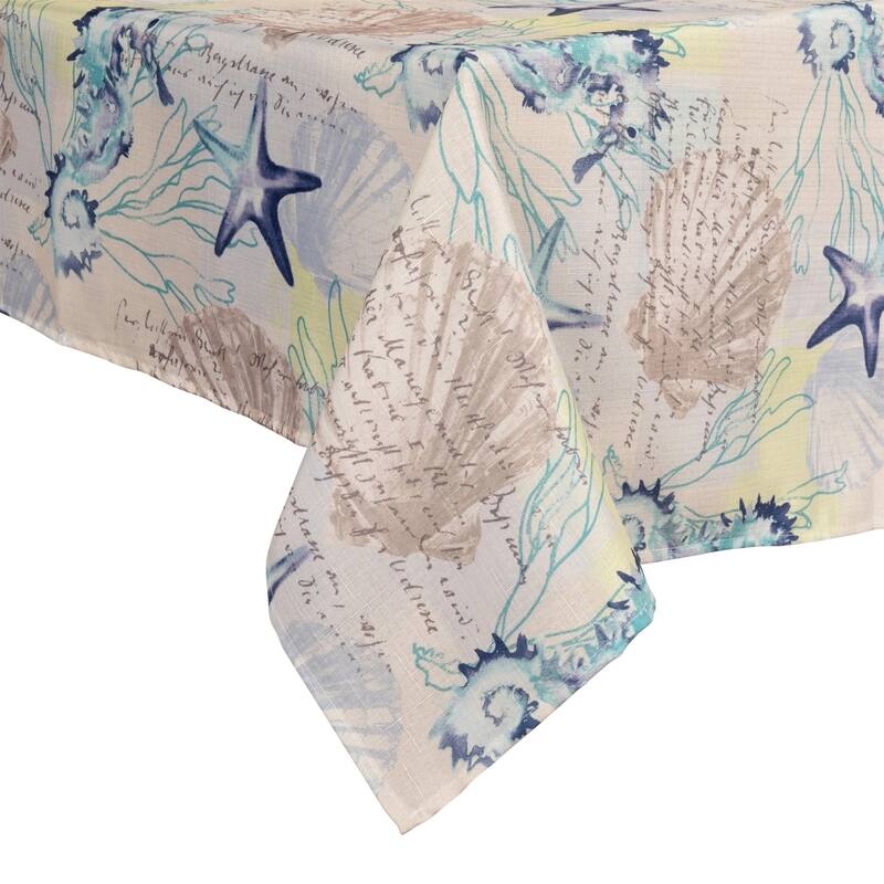 Seabiscuit Coastal Indoor/Outdoor Spring/Summer Fabric Tablecloth