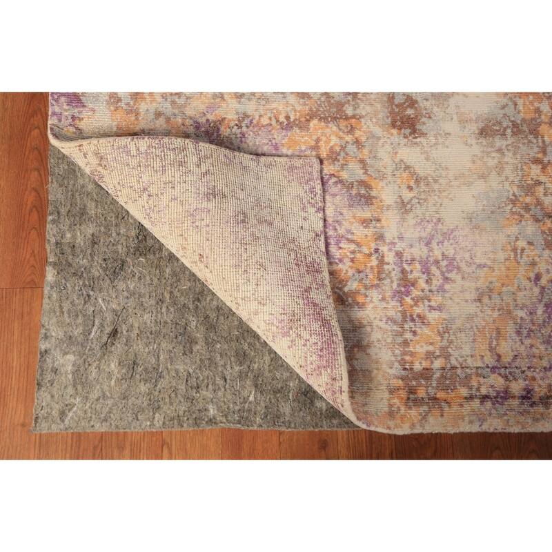 Modern Abstract Indian Area Rug Handmade Multi-Color Wool Carpet - 8'11"x 11'9"