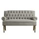 preview thumbnail 68 of 70, Moser Bay Arete Upholstered Tufted Settee Chesterfield Style Loveseat, Velvet or Linen Grey - Linen