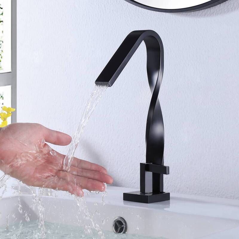 Single Hole Bathroom Sink Faucet Single Handle Bathroom Vessel Sink Faucets Matte Black Modern Basin Vanity Tap With Deck Plate
