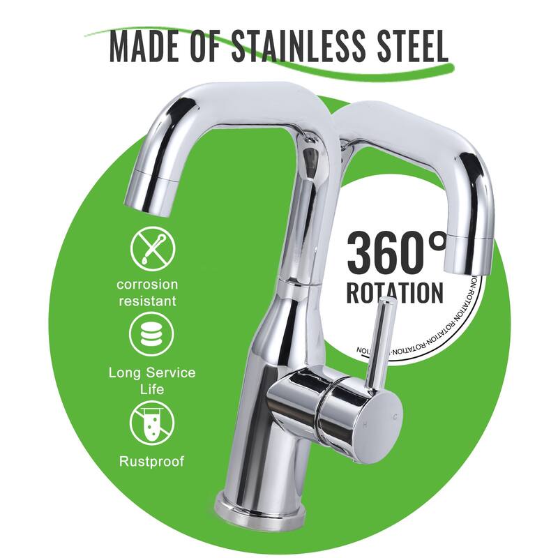 WOWOW Single Handle Bar Faucet With Swivel Spout