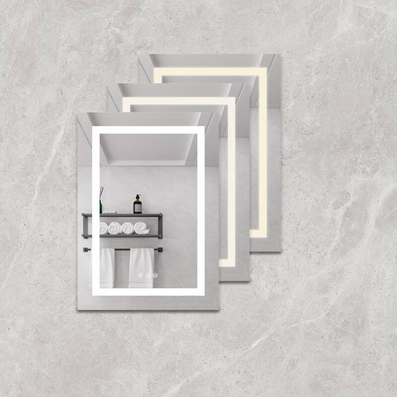 Bathroom Wall Mounted Medicine Cabinet with Mirror with LED Lights,Single Door
