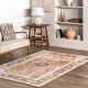 preview thumbnail 1 of 10, Nuloom Jessa SpinClean Faded Medallion Machine Washable Area Rug 4' x 6' - Peach - Rectangle