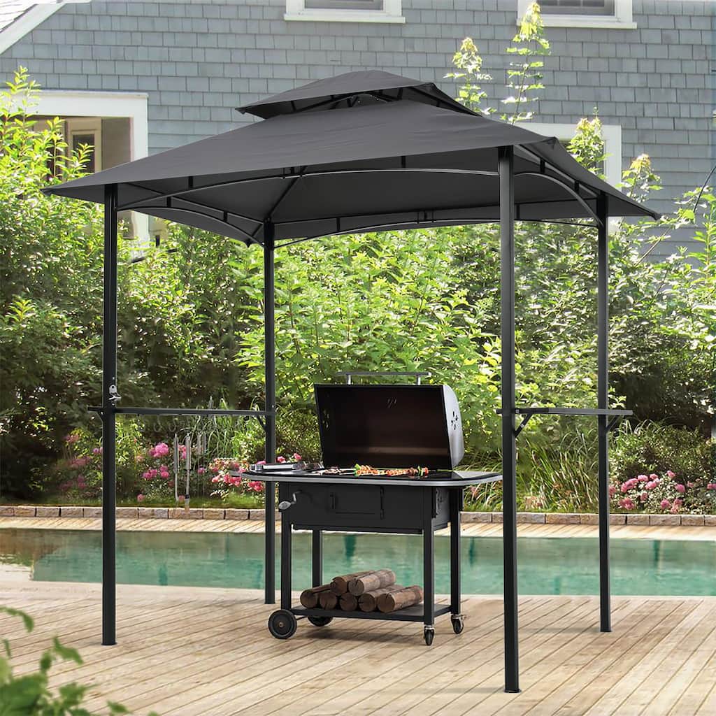 CLihome 8 X 5 Ft Outdoor Grill Douboe Tier Soft Top Gazebo