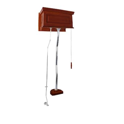 High Tank Toilet Conversion Kit - Light Mahogany Raised Tank and Chrome Z pipes Renovators Supply