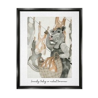 Stupell Funny Cow Laundry Phrase Framed Floater Canvas Wall Art Design ...