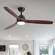 preview thumbnail 105 of 199, 42“/52"/60"/48" Noiseless Walnut Wood Ceiling Fan with Remote Control, Integrated Light Optional 52'' Downrod Fan with Light