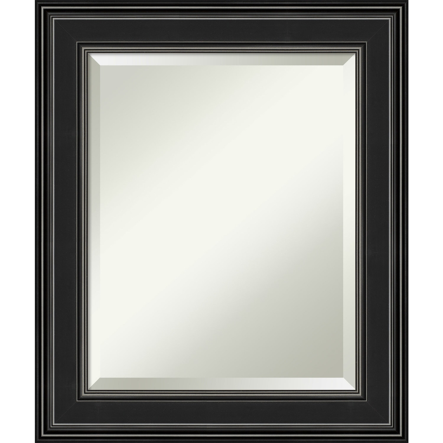 Beveled Wall Mirror - Ridge Black Frame