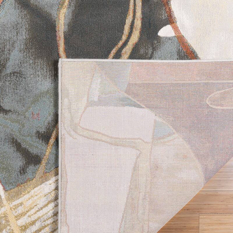 Gertmenian Blayne Polypropylene Modern Designer Geometric Floral Area Rug Collection