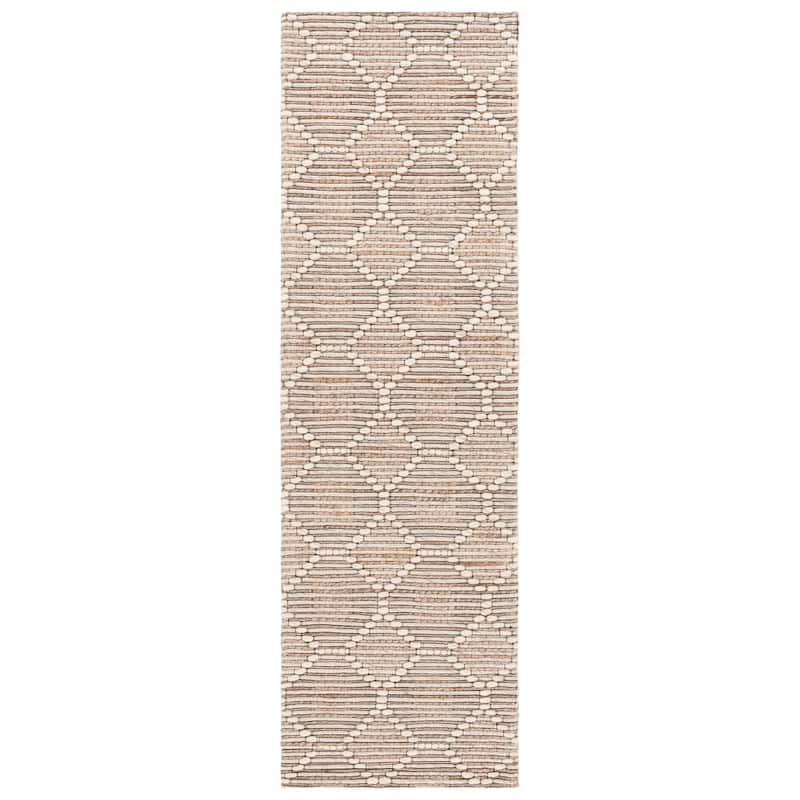 SAFAVIEH Handmade Marbella Dorren Contemporary Wool Rug - Beige/Ivory - 2'3" x 8' Runner