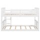 preview thumbnail 11 of 11, Low Bunk Design Twin Over Twin Bunk Bed with Ladder, White