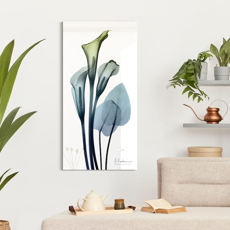 "Calia Lily" Frameless Free Floating Tempered Glass Panel Graphic Wall Art