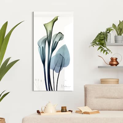 "Calia Lily" Frameless Free Floating Tempered Glass Panel Graphic Wall Art