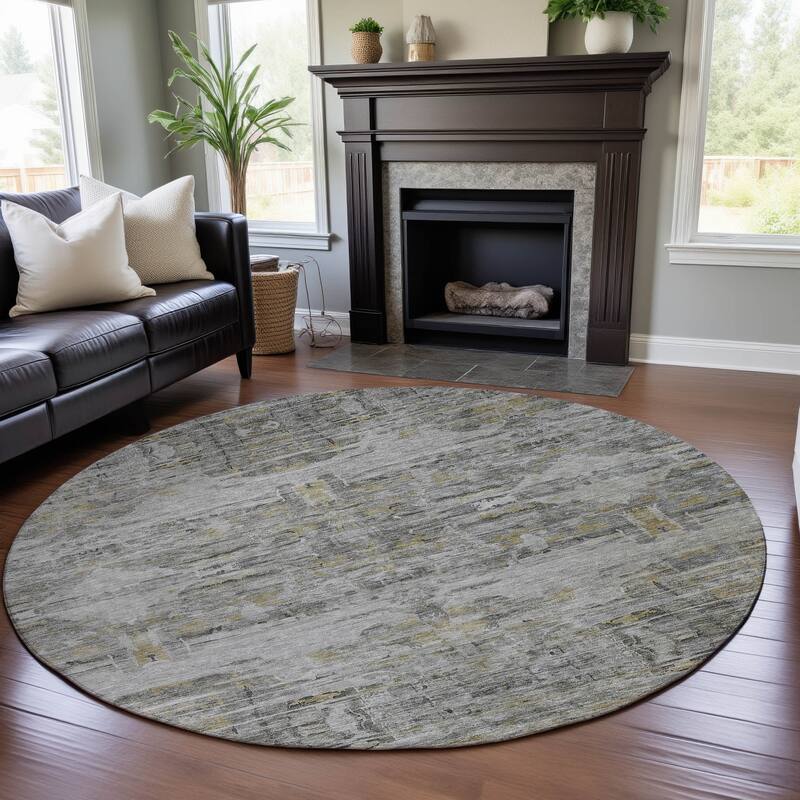 Premium Washable Super Soft Modern Glam Mayfield Rug - Gray - 8' x 8'