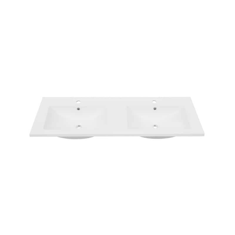 48" Ceramic Vanity Top With Double Basins