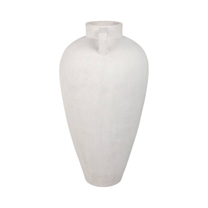 Ceramic Pointy Handles Flower Floor Vase - Ivory, 40"