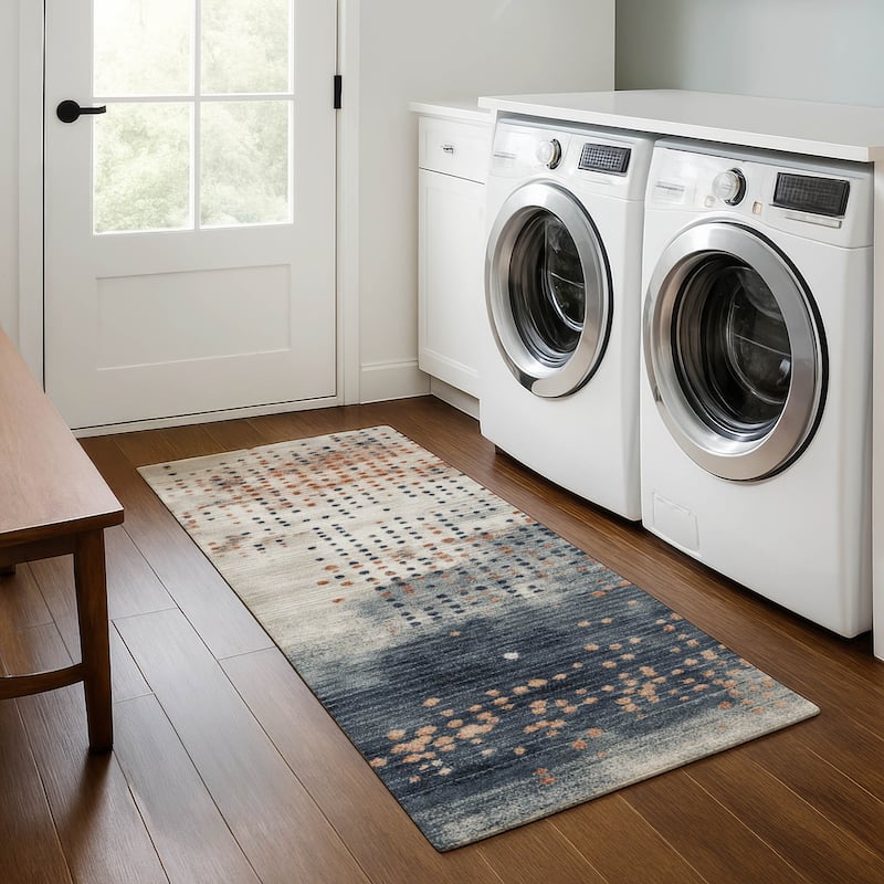 Premium Washable Super Soft Modern Contemporary Mayfield Rug - Linen - 2'3" x 7'6"
