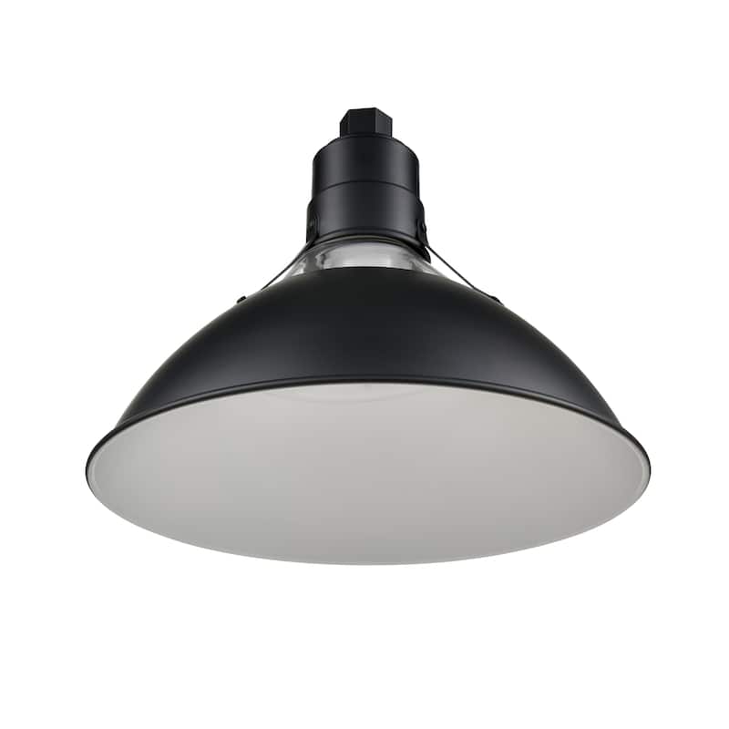 R Series 1-Light Glass Cone Shade Satin Black - Satin Black