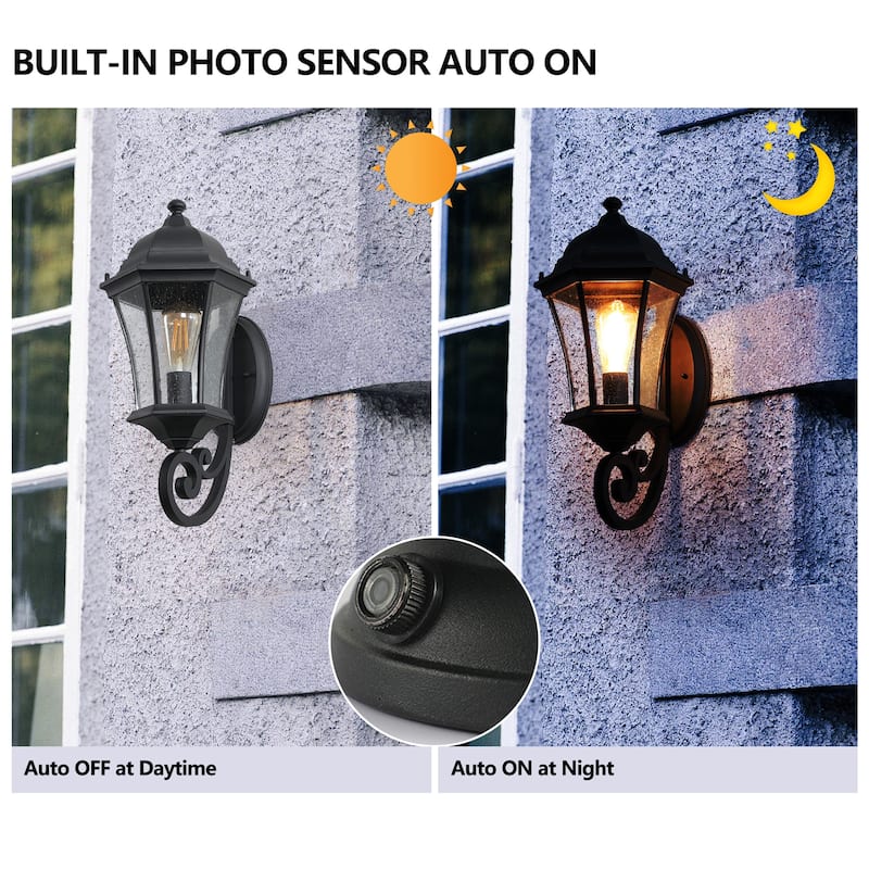 Outdoor Waterproof Glass Retro Wall Lamp(2 Pack)