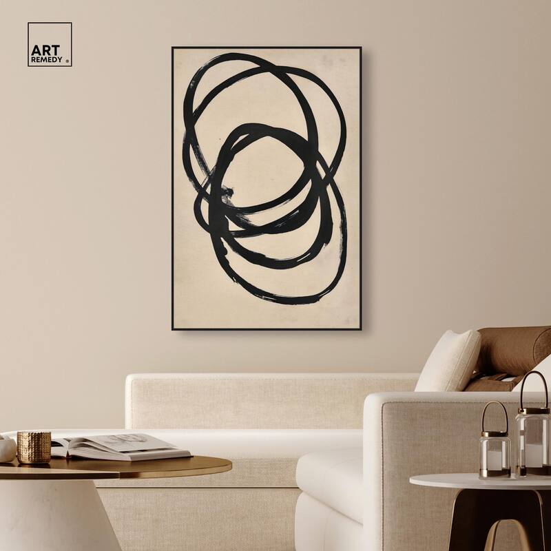 Beige Black II Canvas by Art Remedy