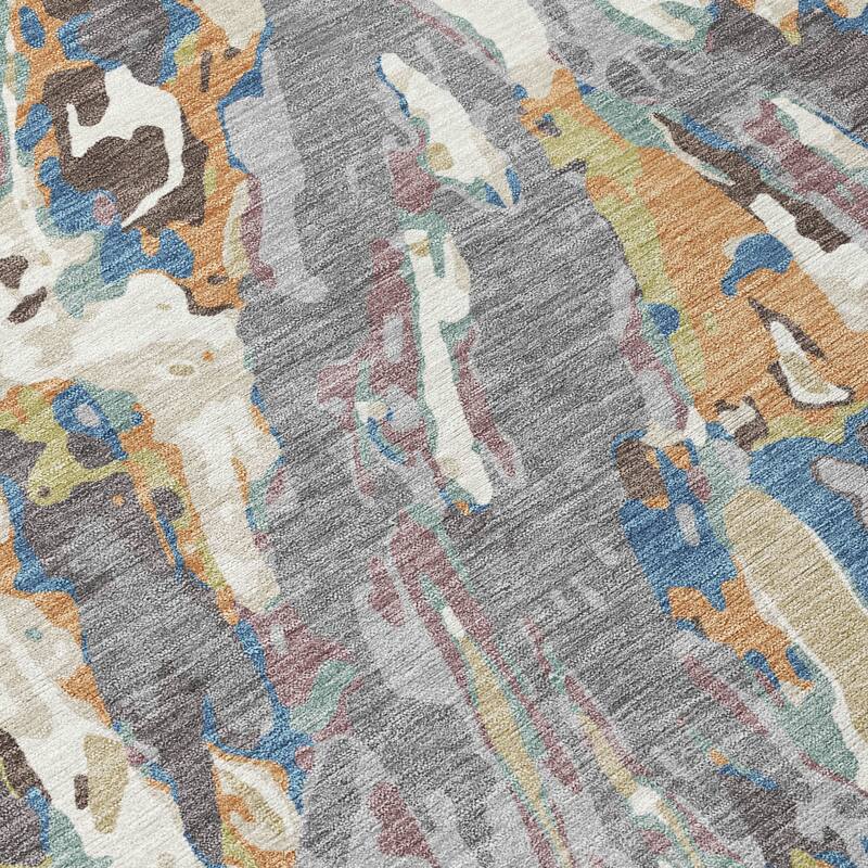 Machine Washable Indoor/ Outdoor Brushstrokes Chantille Rug